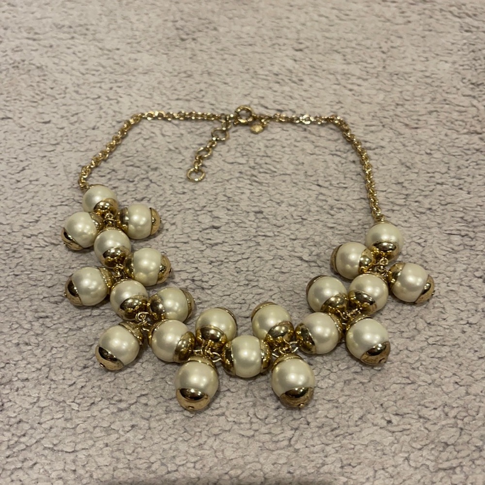 JCrew Statement Pearl Necklace Gold